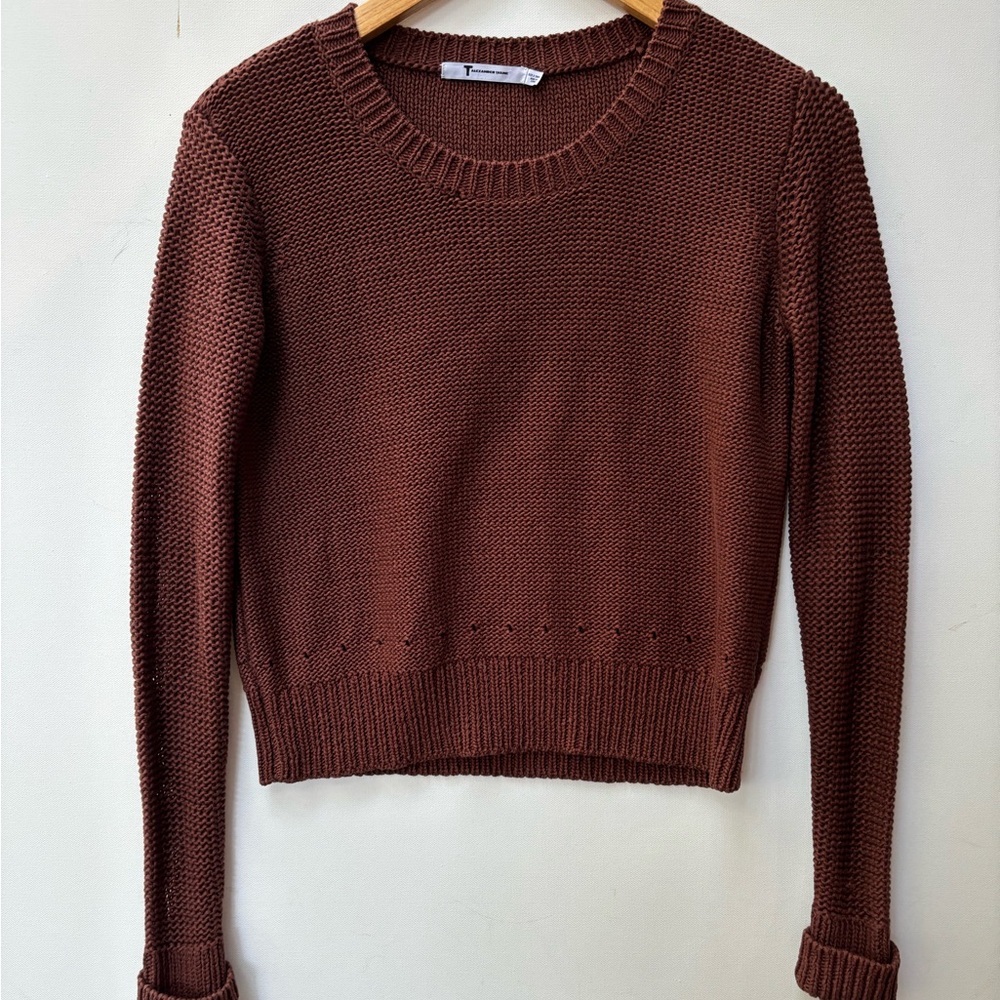 T by Alexander Wang Brown Crew Neck Sweater